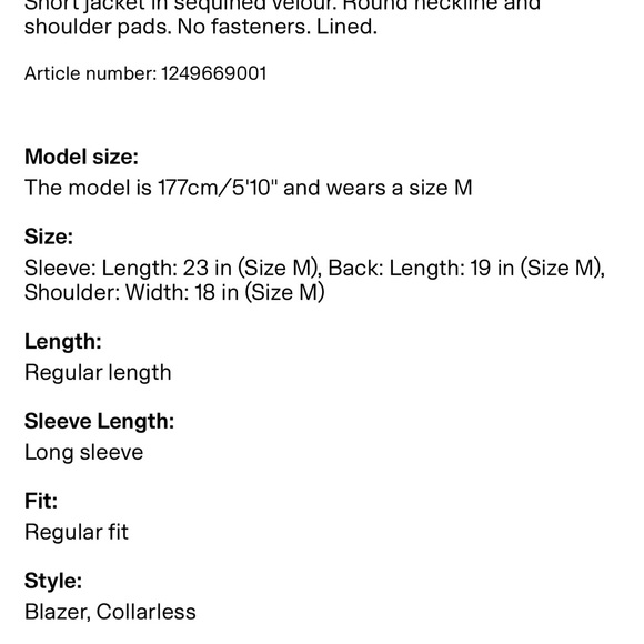 H&M Black Sequin Blazer - Picture 3 of 6